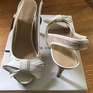 Nine West Wicker and Parent sling backs size 6.5